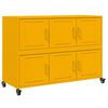 vidaXL Aparador de acero amarillo mostaza 100,5x39x72 cm