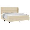 vidaXL Cama tipo Box Spring con cabecera Crema 200 x 200 cm tela