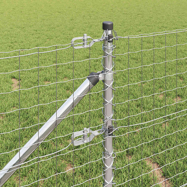 vidaXL Postes de cerca 13 pcs Plateado Ø32mm 60 cm Acero galvanizado