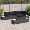 vidaXL Conjunto de sof&aacute;s de jard&iacute;n 8 pcs Negro Rat&aacute;n sint&eacute;tico