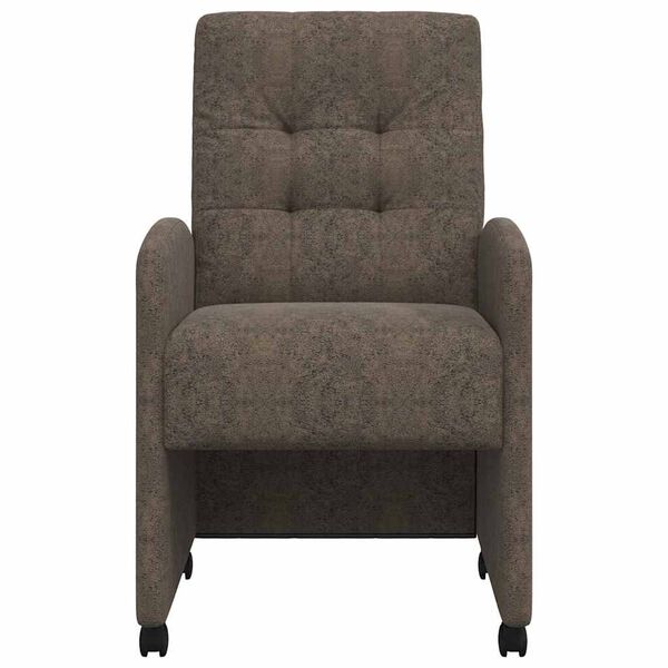 vidaXL Sillas de comedor con ruedas 2 pcs Gris oscuro 57 x 67 x 98 cm