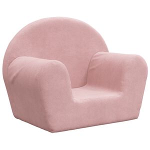 vidaXL Sof&aacute; infantil de felpa suave rosa
