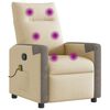 vidaXL Sillón de masaje reclinable de tela crema
