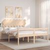 vidaXL Cama para personas mayores con cabecero madera maciza 160x200cm