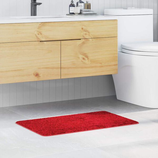 vidaXL Alfombrilla de ba&ntilde;o antideslizante Rojo 50 x 80 cm PP