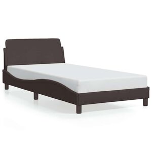 vidaXL Estructura de cama Dover tela marr&oacute;n oscuro 100x200 cm
