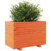 vidaXL Jardinera madera maciza de pino marr&oacute;n cera 70x40x49,5 cm