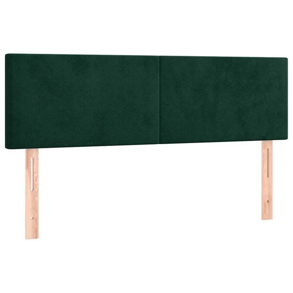 vidaXL Cabeceros terciopelo verde oscuro 144x5x78/88 cm
