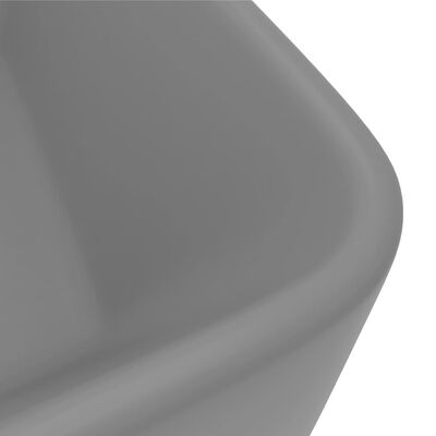 vidaXL Lavabo de lujo cerámica gris claro mate 41x30x12 cm
