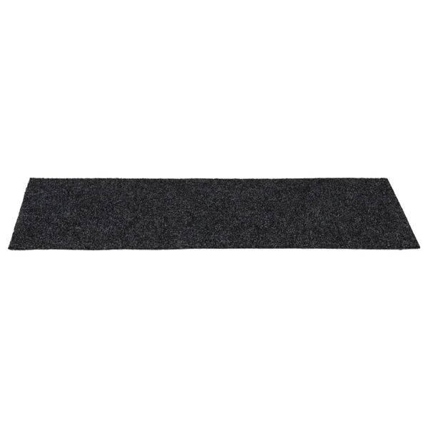 vidaXL Felpudos autoadhesivos para escaleras, 15 unidades, 60 x 25 cm, gris oscuro, rectangulares