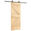 vidaXL Puerta Corredera Natural y negro 70 x 210 cm