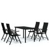 vidaXL Juego de comedor para jard&iacute;n 5 piezas negro