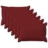 vidaXL Coj&iacute;n con almohada HOUTEN 6 uds. Rojo vino Lino Sint&eacute;tico