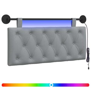 vidaXL Cabecero colgante Con luz LED Gris Claro Tela