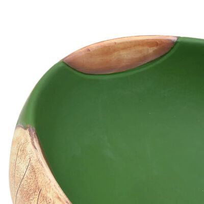 vidaXL Lavabo sobre encimera ovalado cerámica verde marrón 59x40x15 cm