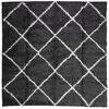 vidaXL Alfombra de pelo largo moderna PAMPLONA negro y crema 120x120cm