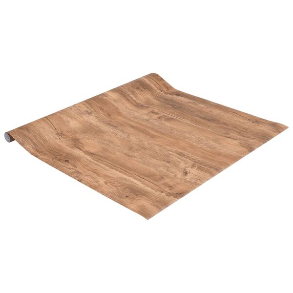 vidaXL Pegatina de mueble autoadhesiva PVC aspecto madera 90x500 cm