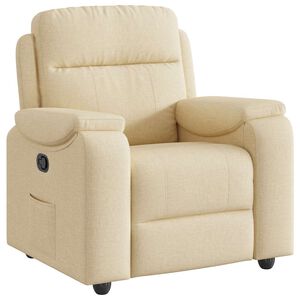 vidaXL Sill&oacute;n reclinable de tela crema