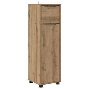 vidaXL Gabinete de Ba&ntilde;o con caj&oacute;n Roble artesanal 30,5 x 30 x 101 cm