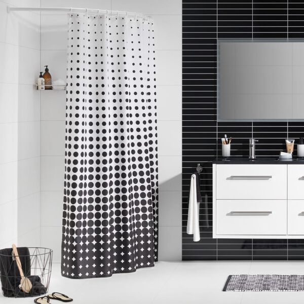 Sealskin cortina de ducha 180 cm modelo Speckles 233601319 (Negra)
