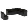vidaXL Set de sof&aacute;s de jard&iacute;n 8 piezas y cojines rat&aacute;n sint&eacute;tico negro