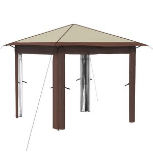 vidaXL Gazebo sin Pared Lateral 2,6 x 2,6 m Crema y marr&oacute;n