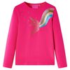 Camiseta infantil de manga larga rosa brillante 92