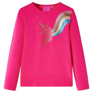 vidaXL Camiseta infantil de manga larga rosa brillante 92