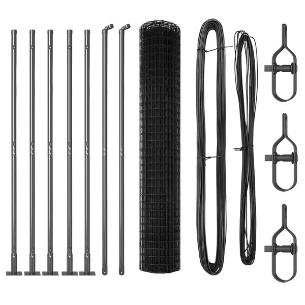 vidaXL Valla con Poste Gris 1,4 x 10 m Acero y PVC