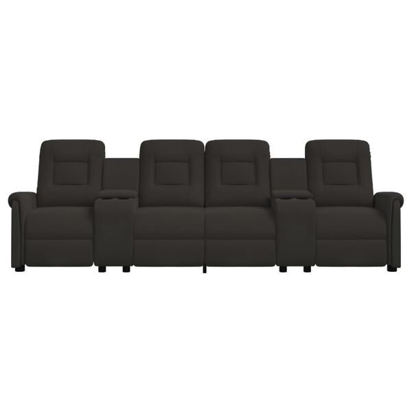 vidaXL Sillón de masaje reclinable 4 plazas con portavasos negro