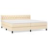 vidaXL Cama box spring con colch&oacute;n tela color crema 200x200 cm