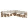 vidaXL Conjunto de sof&aacute;s de exterior Natural Poli&eacute;ster