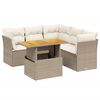 vidaXL Juego de sof&aacute;s jard&iacute;n con cojines 5 pzas rat&aacute;n sint&eacute;tico beige