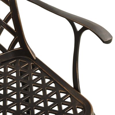 vidaXL Mesa y sillas de bistró 5 piezas aluminio fundido color bronce