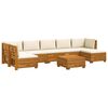vidaXL 8 uds. Conjunto de sof&aacute;s de exterior Madera de Acacia S&oacute;lida