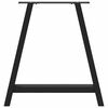 vidaXL Patas para mesa de comedor en forma de A (2 unidades), color negro, 80 x (72-73) cm, acero