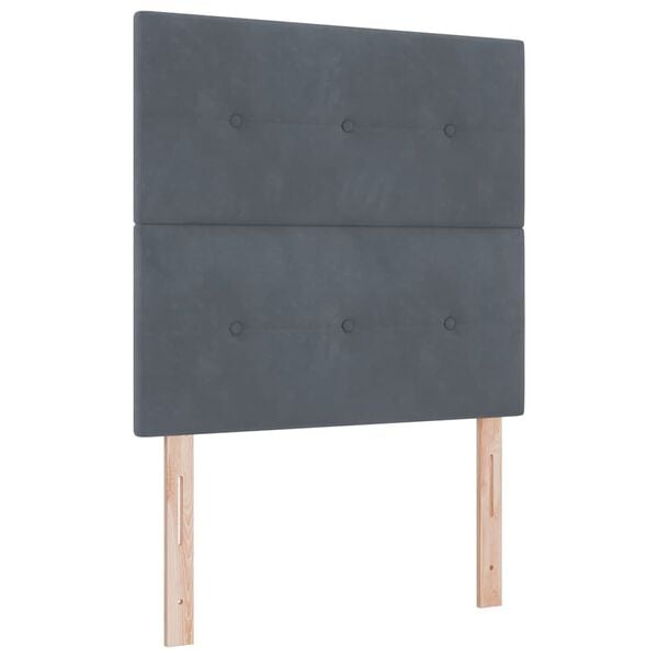 vidaXL Cama tipo Box Spring Gris oscuro 200 x 100 cm Poli&eacute;ster