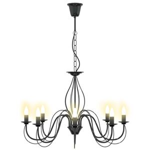 vidaXL L&aacute;mpara de ara&ntilde;a regulable E14 Metal Negro &Oslash; 78 x 101 cm