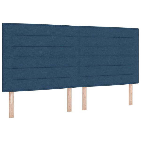 vidaXL Cama tipo Box Spring con colch&oacute;n Azul 200 x 200 cm tela