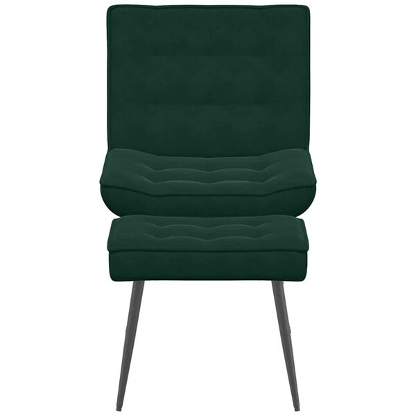 vidaXL Sill&oacute;n de relax con reposapi&eacute;s terciopelo verde oscuro