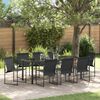 vidaXL Conjunto de Comedor de Jard&iacute;n 9 pcs Negro