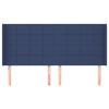 vidaXL Cabecero con orejas de tela azul 203x16x118/128 cm