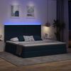 vidaXL Cama con almacenamiento y LED Azul 200 x 200 cm Poli&eacute;ster