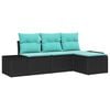 vidaXL Conjunto de sof&aacute; de jard&iacute;n 4 uds. Negro y Turquesa