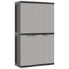 vidaXL Armario de almacenaje exterior PP gris y negro 97x37x165 cm