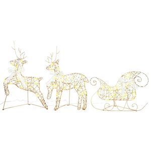 vidaXL Renos LED 3 uds. 60 LED C&aacute;lido 44,5 x 18 x 66 cm PET