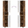 vidaXL Gabinete de Ba&ntilde;o con estante Roble ahumado 30,5 x 30 x 195 cm