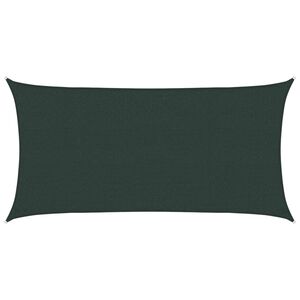 vidaXL Toldo Vela Rectangular 2 x 6 m HDPE Verde oscuro