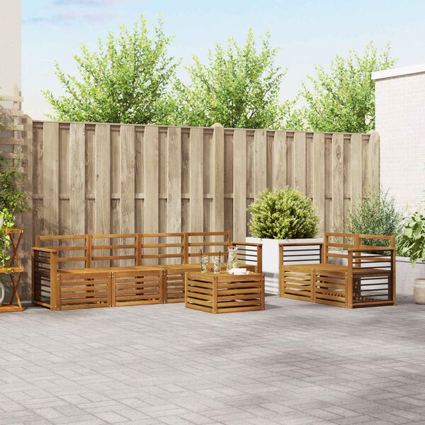 vidaXL Juegos de sof&aacute;s 7 pcs Natural Madera de Acacia S&oacute;lida