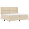 vidaXL Cama tipo Box Spring con colch&oacute;n Crema 200 x 200 cm tela
